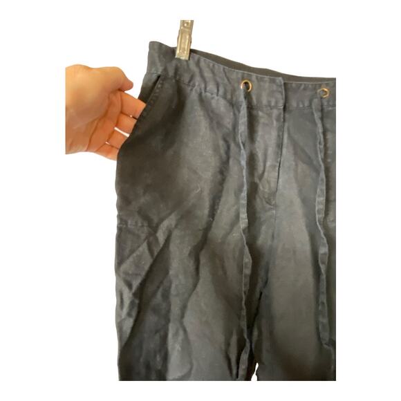 Linen by Charter Club Women's Size Small Pants Black Relaxed Fit Drawstring - Picture 3 of 7